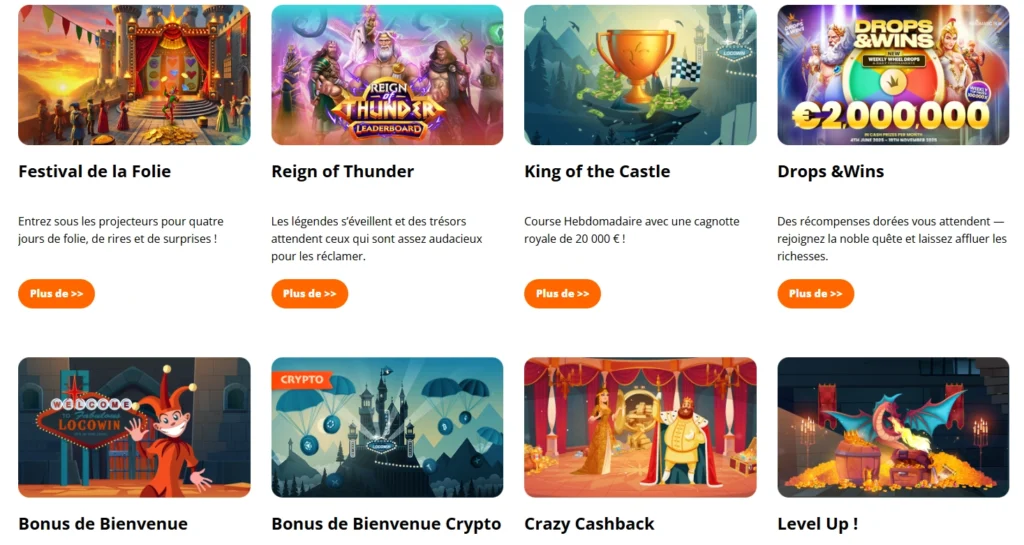 Offres de bonus et promotions au casino Locowin